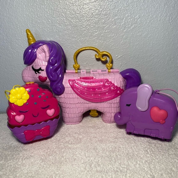 Polly Pocket Unicorn, elephant and cupcake- dolls not included - Picture 1 of 8